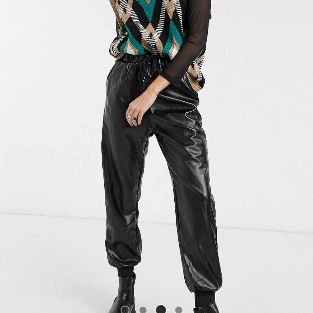 NWOT pu leather sweatpants